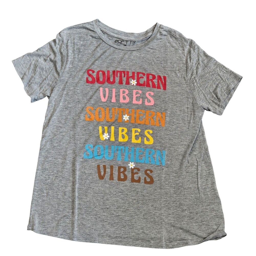 "Southern Vibes" by Pretty Rebel Women's Short Sleeve Graphic T-Shirt Size Med